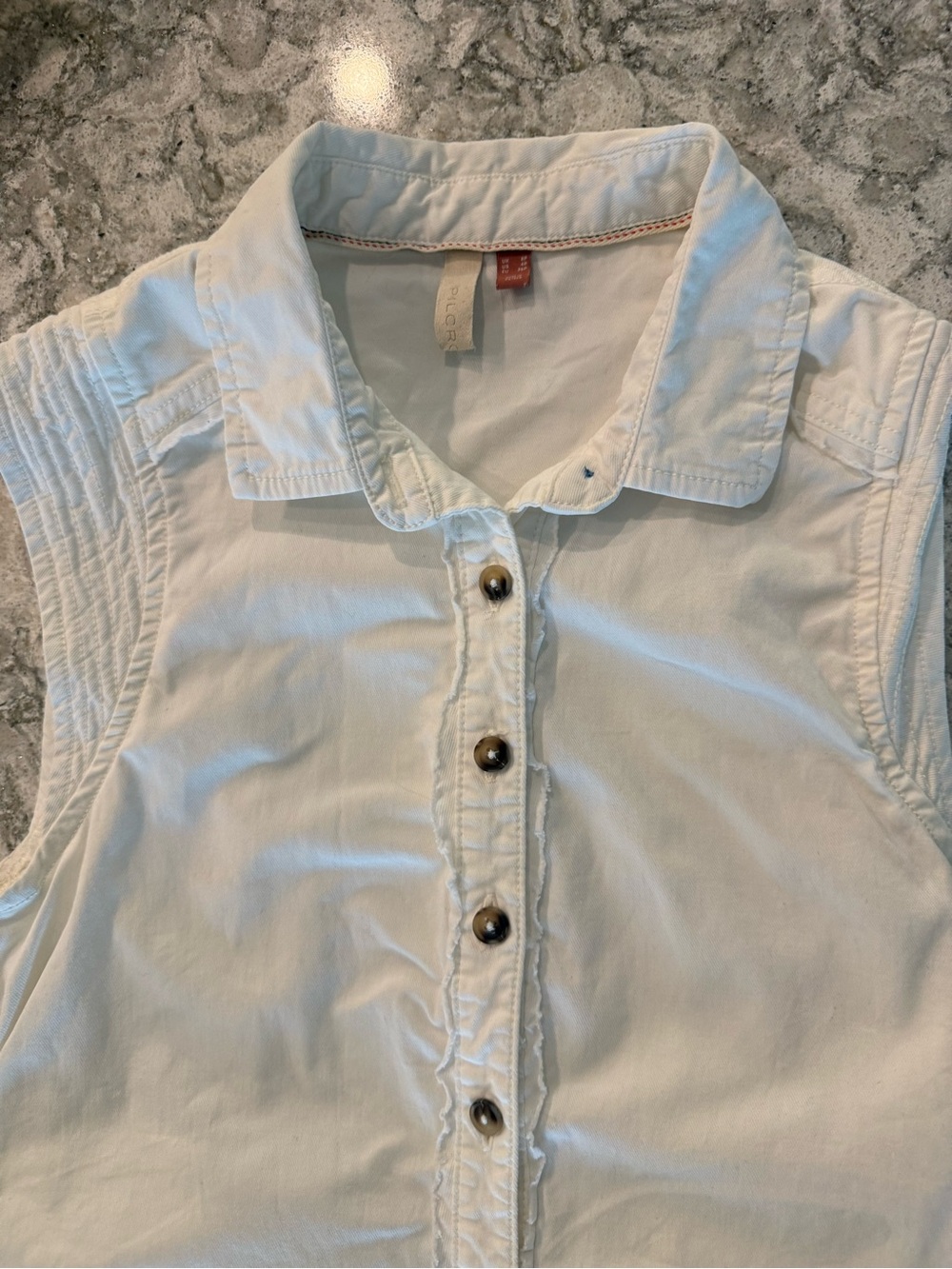 Anthropologie Pilcro White Sleeveless Button-Down Cotton Blend Dress size M - Picture 5 of 9